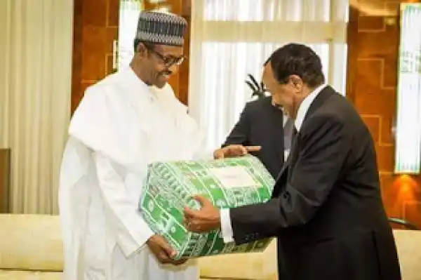 See The Big Gift Buhari Received From President Of Cameroon [See Photos]